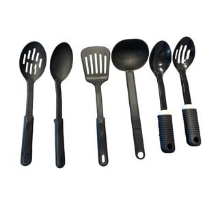 Heat Resistant Kitchen Utensil Lot Black Nylon Spatulas Spoons Ladle Mixed Brand